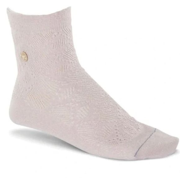 2PR Birkenstock Cotton Bling Ajour Socks Gray & Blush Pink Metallic Size… - Picture 3 of 4